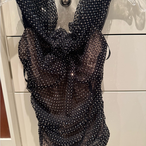 Self portrait nwt mesh top rhinestones 0 Farfetch - Picture 1 of 9